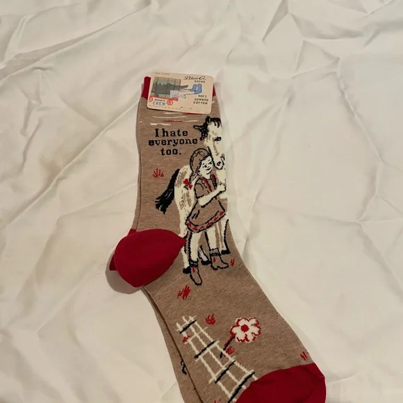 20% off today! Or make an offer! 

Blue Q women’s “I hate everyone too” socks - Picture 2 of 2